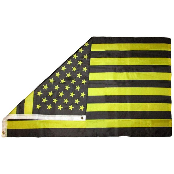 AES American Wholesale 3x5 USA 50 Star Black & Yellow Bruins 3'x5' Premium Quality Nylon Polyester Flag