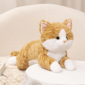 AQCQDQ Simulation Short Hair Cute Cat Doll Cuddly Toy Cat Lifelike Cat Plush Toy Stuffed Toy Doll Gift for Children (30 cm, C)
