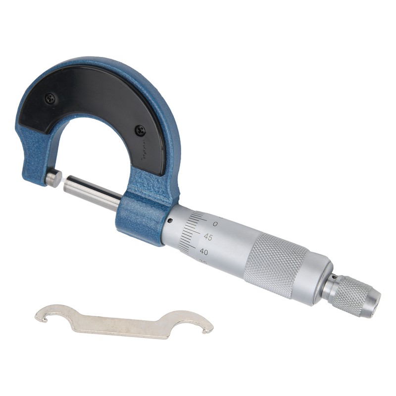 Micrometer 0‑25mm Scale Outside Diameter Carbon Steel Spiral Locking Measuring
