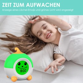iHoo Children's Alarm Clock, Sleep Trainer Children with Night Lights, Snooze & Timer, Digital Alarm Clock Children for Beginners to School Girls Boys