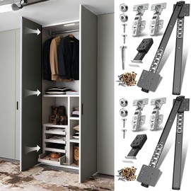 Lipshome Pocket Door Slides, Cabinet Pocket Door Slide, Pivot Door Slide Hardware Inset, Cabinet Pocket Door Hardware Kit Fit for Inset Door, Cabinet Door(24In, 4PCS)