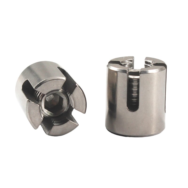 6pcs Stainless Steel 2mm Cross Cable Clamps Wire Rope Cross