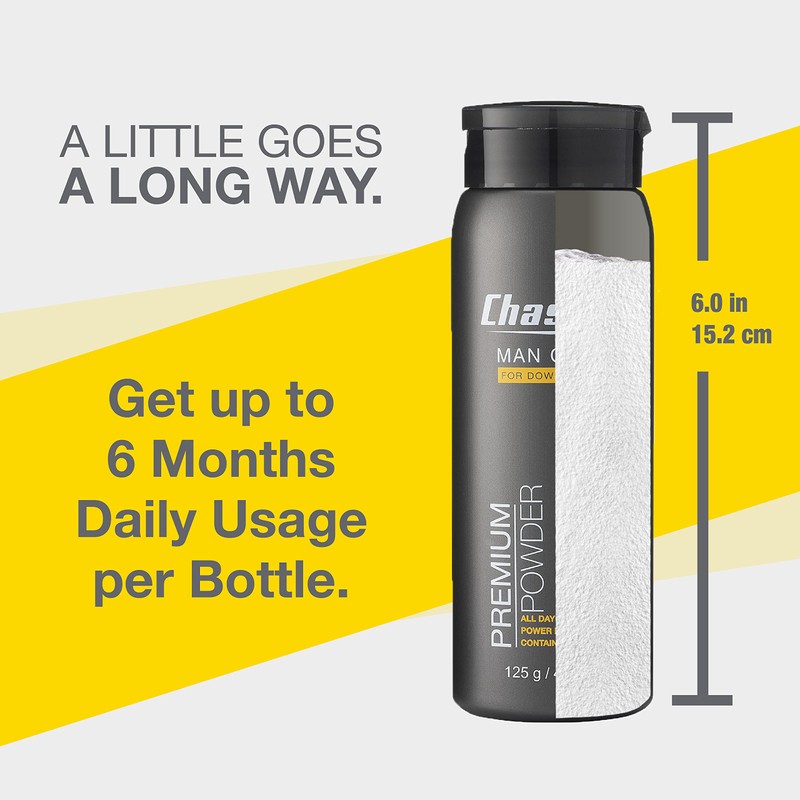 Chassis Premium Body Powder for Men, Whole Body Deodorant, Odor-Absorbent,