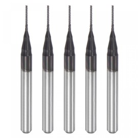 sourcing map End Mill CNC Router Bits, 0.7mm x 5.5mm 1/8" Shank Diamond Film Coated Carbide Engraving Bit Milling Cutter Right Hand for PCB Plastic Fiber Wood 5pcs