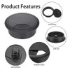 Pack of 4 Desk Cable Grommets, 80 mm Cable Hole