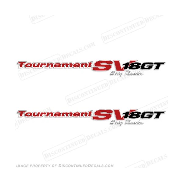 Discontinued Decals Fits Tracker Tournament SV 18GT "Grey Thunder" Decals