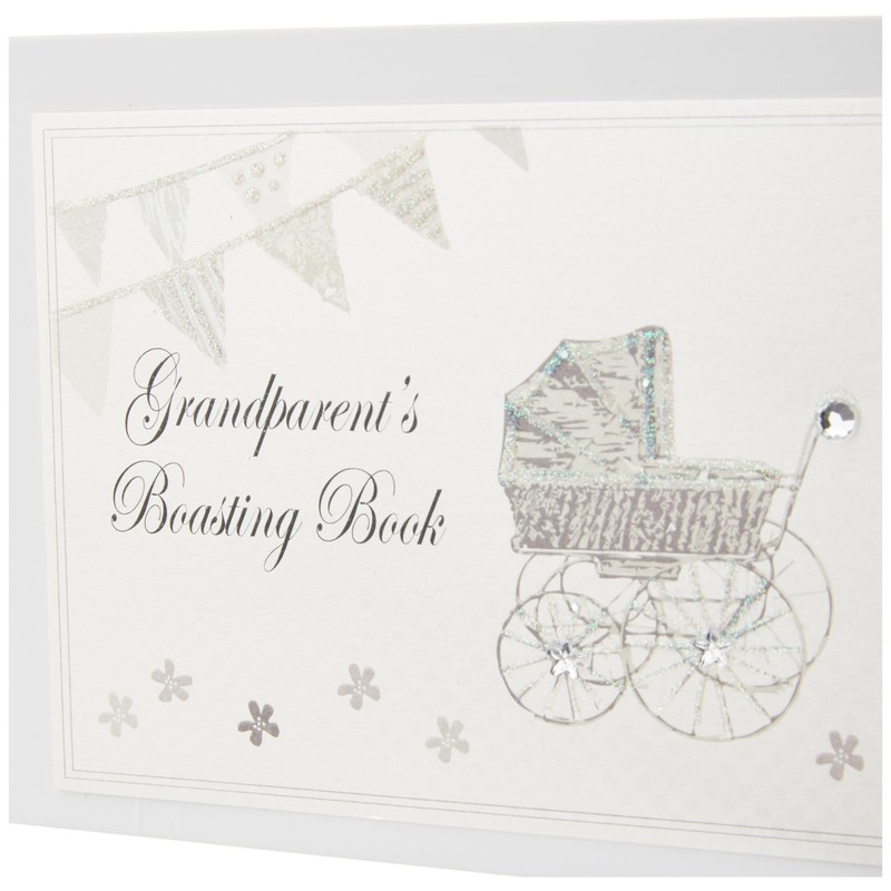 White Cotton Cards Grandparent's Boasting Book Tiny Album (Blue Pram