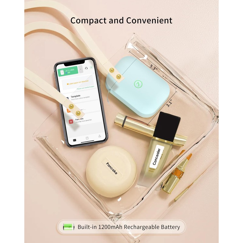 JADENS Label Maker Machine, JD-11 Compact Bluetooth Portable Label Printer