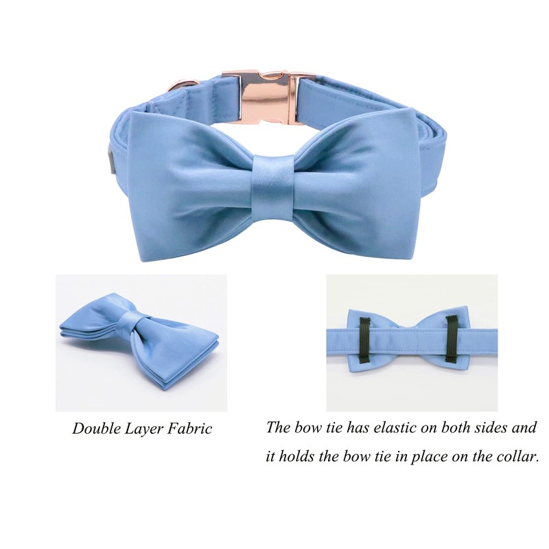 Lionet Paws Bowtie Dog Collar - Comfortable Silk Boy Dog