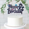 Decoración para tarta de música de 16 cumpleaños con purpurina,