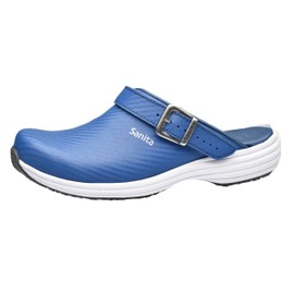 Sanita Wave Carbon Open Clog, Original Handmade for Women, Anatomically Shaped Foot Bed with Soft Foam, Extremely Non-Slip Sole with SRC Level, Heel Strap, blue