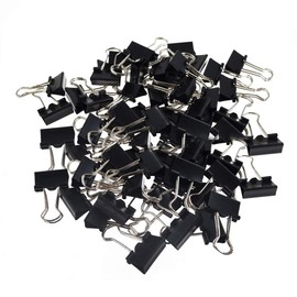 LEZQHB 72pcs Binder Clips, 15mm Black Office Paper Clip, Foldback Clips Clamp Binder Clips for Office Home Supplies
