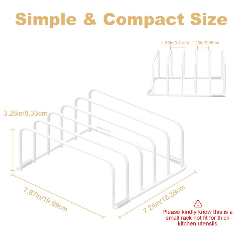 Fikoksol Cutting Board Organizer and Baking Sheet Rack, [2-Pack] White