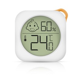 Compact Thermometer Hygrometer Indoor Digital Mini Humidity Meter Room Temperature Monitor and Humidity Meter Temperature and Humidity Meter (White)