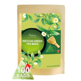 TeeLux Matcha Green Tea Bags with Sencha - 100 Count