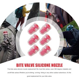 Smaeti 6-Pack Red Bite Valve & Nozzle Sheath Set - Compatible for Osprey Hydraulics Reservoirs, Most Hydration Bladders - Silicone Mouthpiece Replacement Kit Compatible for Water Packs
