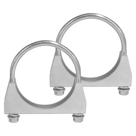 Pack of 2 U-Bolt Clamp 1.38 Inch Inner Diameter Heavy-Duty Zinc-Plated Steel Exhaust Clamp Muffler Clamps for Exhaust Pipe Tire Carrier, and More