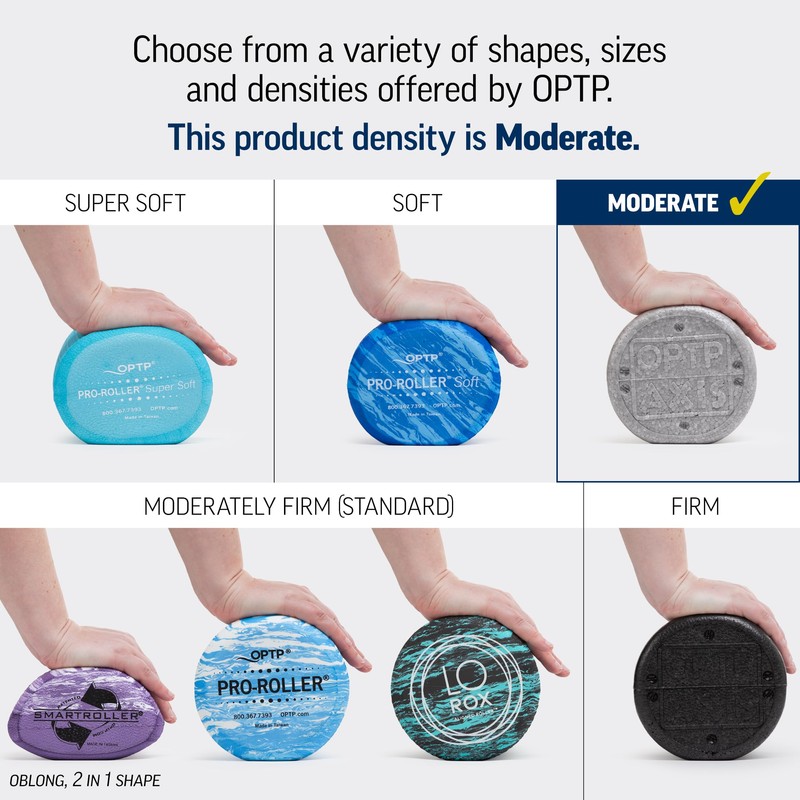 OPTP Silver AXIS Foam Roller, Moderate Density for Sports Medicine,