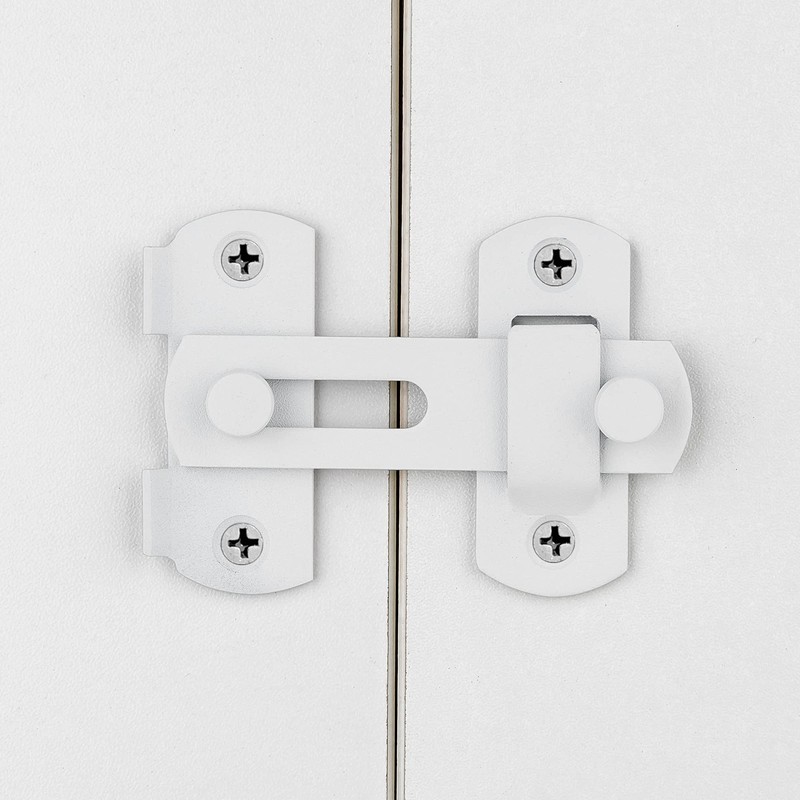 2 Packs Barn Door Latches，Matte White Stainless Steel barn gate