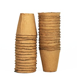 Daniel's Plants 4" Naked Pots | Large Natural Plantable Seed Starter Pots | OMRI-Listed Biodegradable for Seedlings | Enhanced Aeration | Earth Friendly - Peat Free | 30 Pack 4 Inch Round