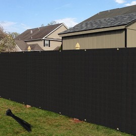 ECOOPTS 6'x15' Privacy Fence Screen Windscreen with Copper Grommets, Fit for Commercial Fence and Residential Garden Outdoor 90% UV Blockage, Cable Zip Ties Included (Black)
