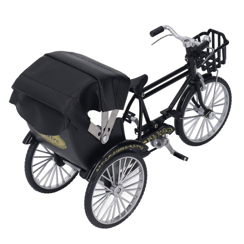 Rickshaw Model Retro Design Decorative Interesting Alloy 3 Wheel Rickshaw