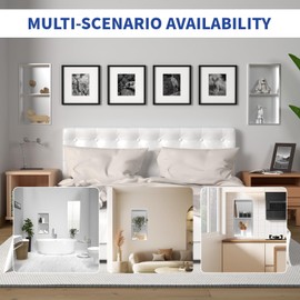 Homevacious 12"×24" Stainless Steel Shower Niche No Tile Needed White Double Shelves Bathroom Shelf Rimless Recessed Wall Niche for Bathroom Storage