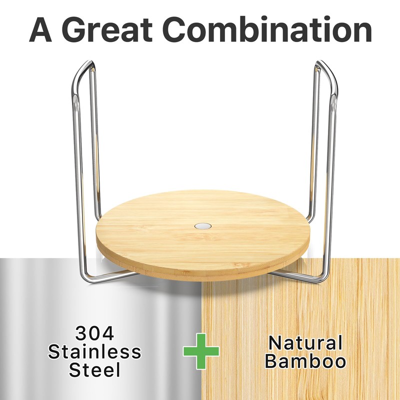 Dish Racks for Kitchen Countertop Organizer - Bamboo Plate Holder