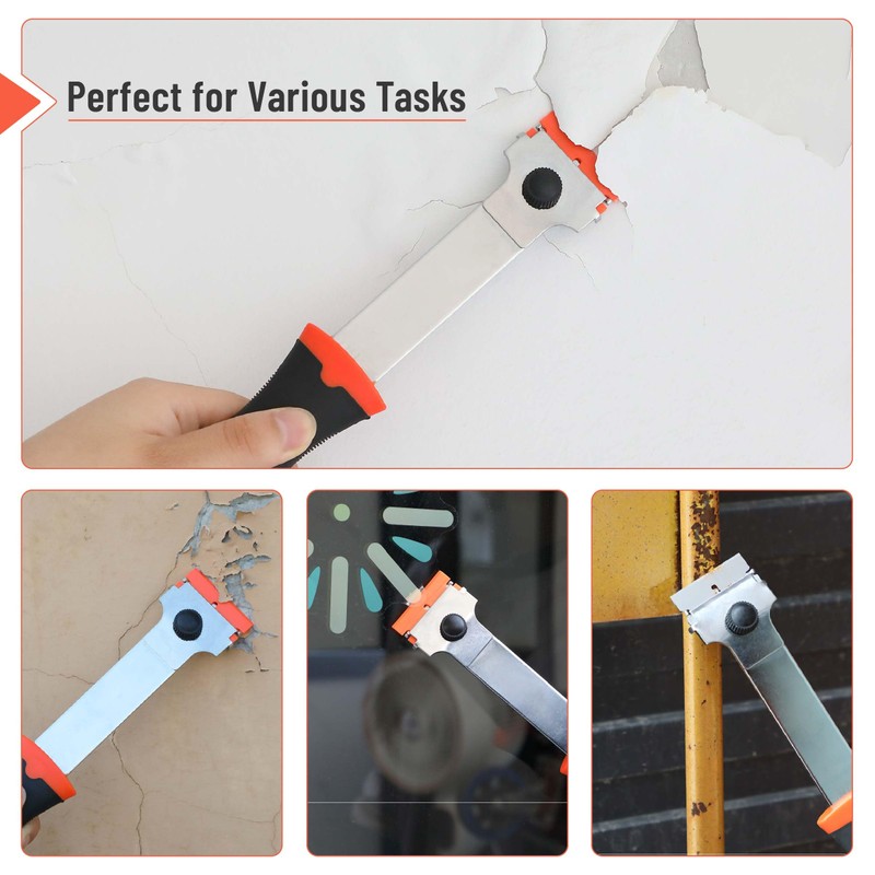 Bates- Long Handle Razor Blade Scraper, Razor Scraper with Extra