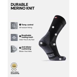 DANISH ENDURANCE Hiking Socks Women & For Men, Merino Wool Socks, Crew Mens, Womens Moisture Wicking, Work, Calcetines para Hombre