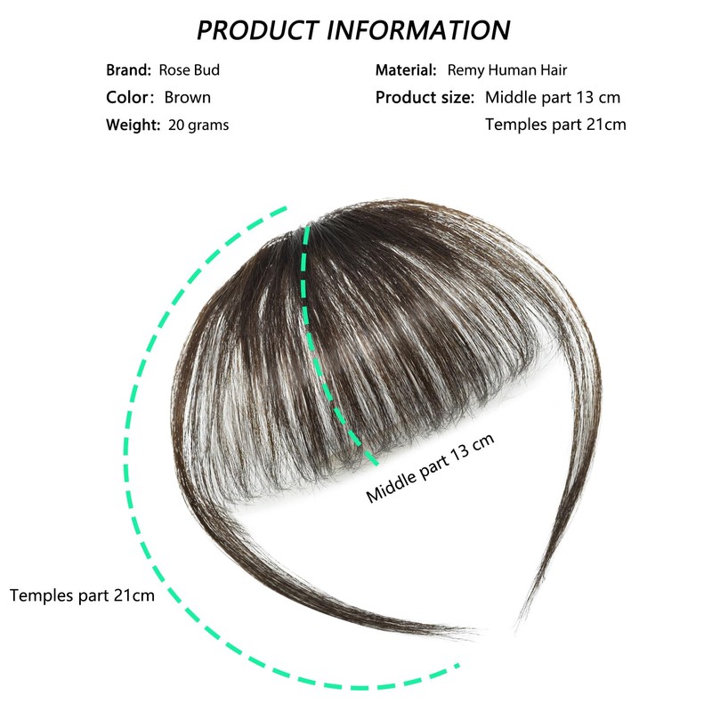 Rose bud Bangs Hair Clip in Fringe Bangs with Temples