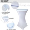 2 Pack White Cocktail Spandex Stretch Square Corners Tablecloth|32"x43" Cocktail
