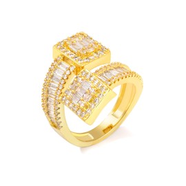 Iced Out Rings Hip Hop 5A Cubic Zirconia Diamond Baguette Ring For Men Women, Silver Gold Mens Pinky Ring Luxury Bling Party Ring, Brass, Cubic Zirconia