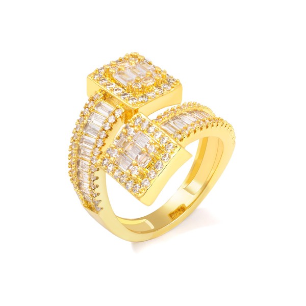 Iced Out Rings Hip Hop 5A Cubic Zirconia Diamond Baguette