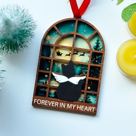 BlinkWishes Pet Memorial Christmas Ornament for Cats, Cat Memorial Gifts for Loss of Cat, Cat Memorial Ornament, Pet Loss Sympathy Gift, Ornament Keepsake for Christmas Tree