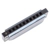 Black Harmonica C Key 10 Hole Blue Harp Stainless Steel