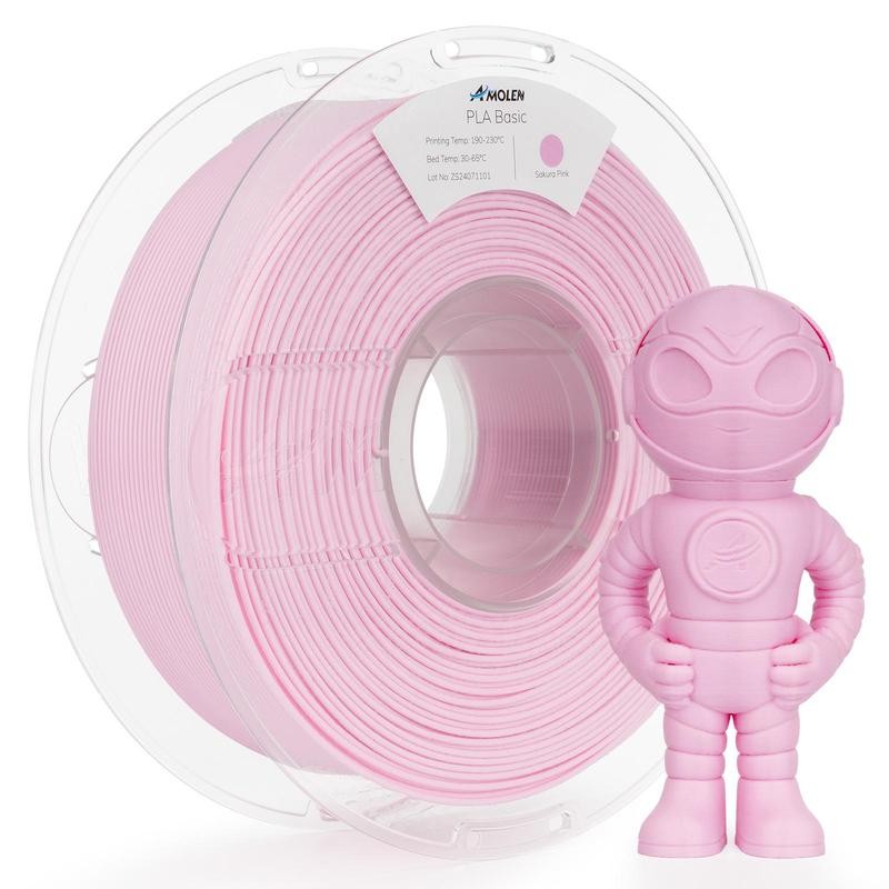 Amolen PLA Basic-High Speed, 1.75mm, 1KG/2.2LB:_Sakura Pink _US (TO US