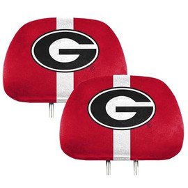 FANMATS 62045 Georgia Bulldogs Printed Head Rest Cover Set - 2 Pieces, 10" x 14"
