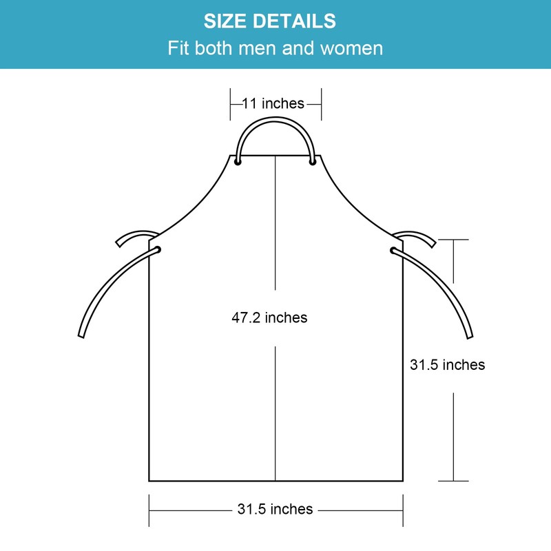Surblue Waterproof Rubber Vinyl Apron, Anti-Corrosion Rubber 47" Plus Aprons,