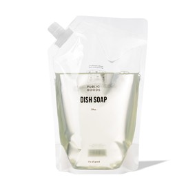 Public Goods Natural Dish Soap | Kitchen Soap | Plant-Based & Vegan Friendly | Clear Dish Detergent Liquid | Concentrated | Made in USA | Mandarin Basil | 34 Fl Oz Refill