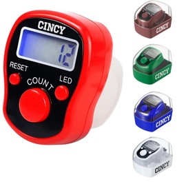 CINCY Clicker Counter with LED for Day & Night Use | Instant Reset, Accurate & Quiet, Long Battery Life | for People, Laps, Pitch, Golf, Baseball, Fish Counting, for Prayer – Red, 1 Pack
