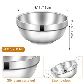 Hpmjz 10 Pack 24 oz Stainless Steel Bowls Soup Bowl, Metal Snacks Bowl
