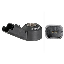 HELLA 6PG 013 114-411 Knock Sensor - 12V - 2-Pin - Plug Housing Shape: Square - Without Cable