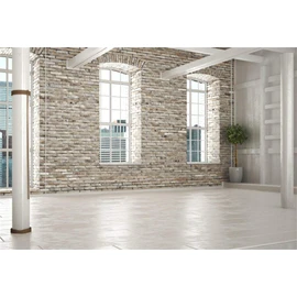 CSFOTO 7x5ft Polyester Brick House Backdrop Empty office backgrounds for Zoom Meeting Business Room Workplace Living Room Video Backdrops Background Home Office Decor Background for Video Conferencing