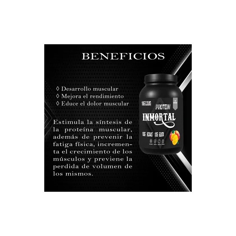 Inmortal Clacarnitina Bcaas Glutamina 1kg 100 Cu Servs