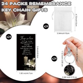 Junkin Funeral Favors for Guest Including Remember Keychain Prayer Cards Organza Bags for Memorial Celebration of Life(Black, 24 Sets)