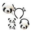 4Pcs Adorable Panda Diadema Pinza para El Cabello Atractivos Accesorios