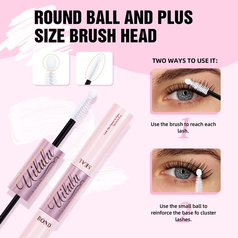 Uilulu Clear Lash Cluster Glue - Waterproof Lash Glue Use