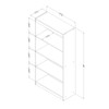 South Shore Axess 4-Shelf Bookcase, Standard, Pure White
