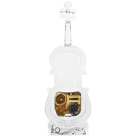 Cello Shaped Transparent Mechanical WindUp Music Box Home Decoration Birthday Gift